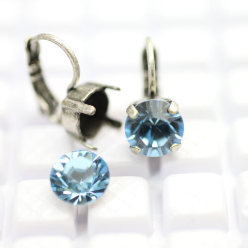 8mm Ohrringe fassung- Antik Silber - Für Swarovski & Preciosa - DIY Schmuckzubeh - Picture 8 of 13