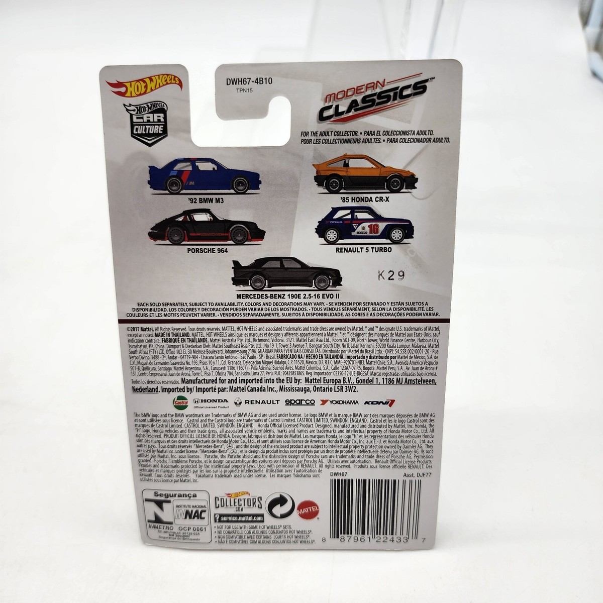 2017 Hot Wheels PORSCHE 964 Black Modern Classics Car Culture 1:64