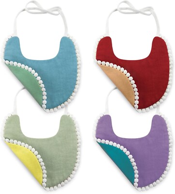 Budding Bear Reversible Dribble Bibs Pack Of 100% Organic