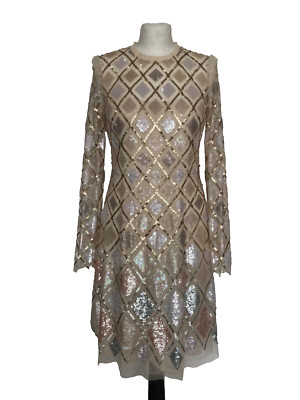 Needle & Thread Dress Sequin Size UK12 US8 Pretty little mini PRELOVED 