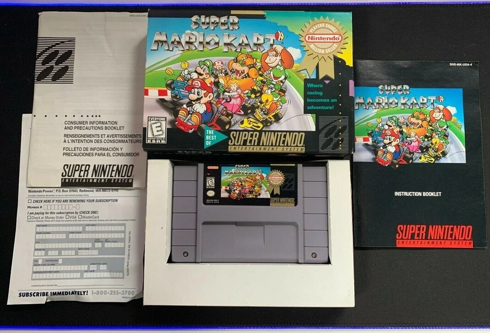 Super Mario Kart SNES Nintendo Video Game CIB, Condition Amazing Box - Image 2 of 4