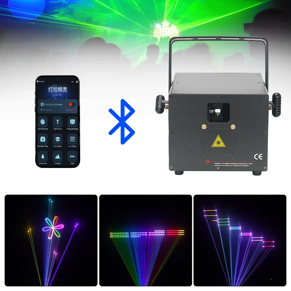  APP Control 5W RGB Luz Láser ILDA Animación Beam DMX512 para DJ Iluminación de Escenario Foto 4 de 4