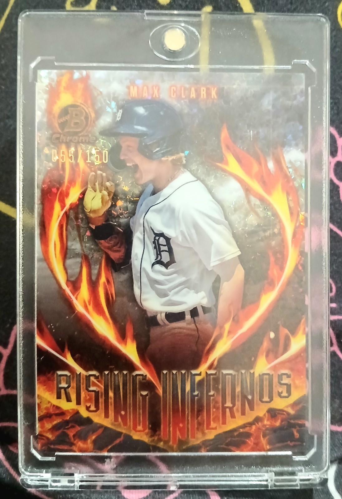 2024 Bowman - Rising Infernos Max Clark #RI-8 Mini-Diamond Refractor 55 /150 RC