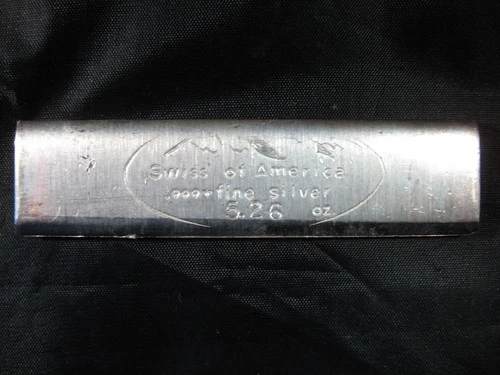 5.26 oz SWISS OF AMERICA SILVER Bar .999+ Fine Gorgeous Heavy SEE THE MOUNTAINS