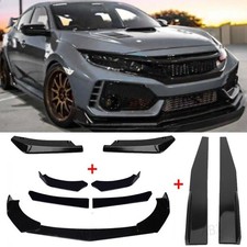 Side Skirt+Rear Lip+ Front Bumper Body kit Spoiler Splitter for Audi A3 S3 A4 S4
