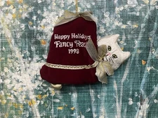 Purina Fancy Feast 1998 Plush Kitty Cat Bell Christmas Ornament DAMAGED BOX