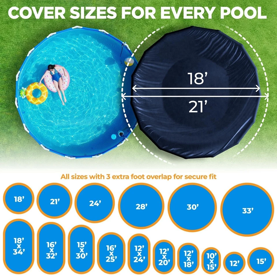 18ft Round Pool Cover for Above Ground Pools,Winter Pool Cover Cold/UV Resistant - Image 2 of 4