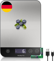 Wiederaufladbar Digitale KüChenwaage, USB C Elektronik KüChenwaage, 15 Kg Hochpr