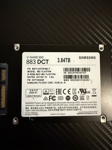 Samsung 883 DCT 3.84TB Enterprise SSD SATA 2.5" Server Grade Tested