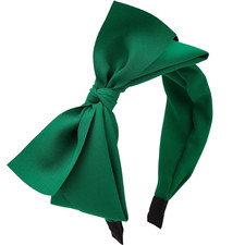 Bow Headbands for Women, Big Bowknot Hair Hoop Women Knotted Wide Turban Green