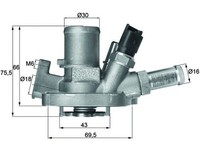 Mahle Thermostat, KüHlmittel TI 151 80 FüR Abarth Alfa Romeo Jeep Lancia