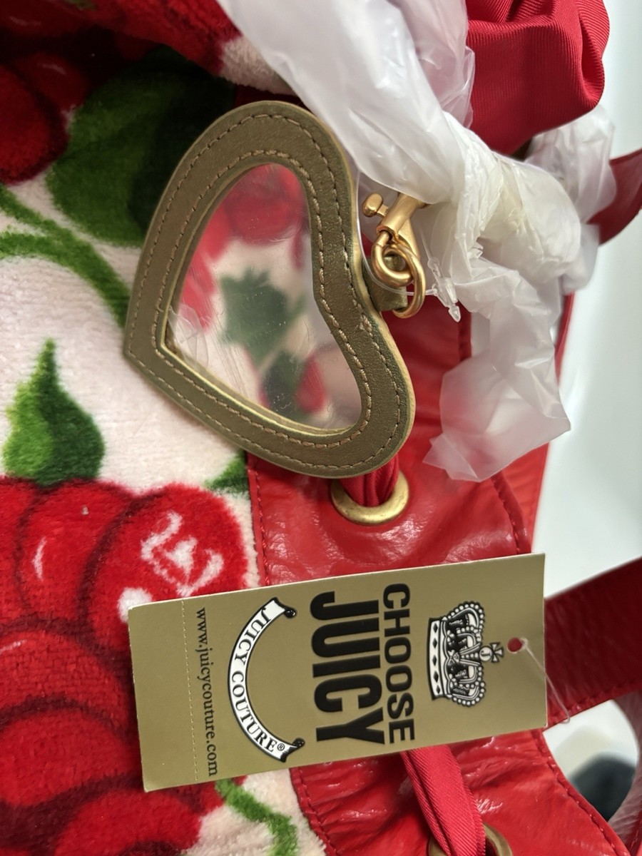 Juicy Couture Y2K Juicy Cherry Shoulder Bag Heart Charm Bow Red