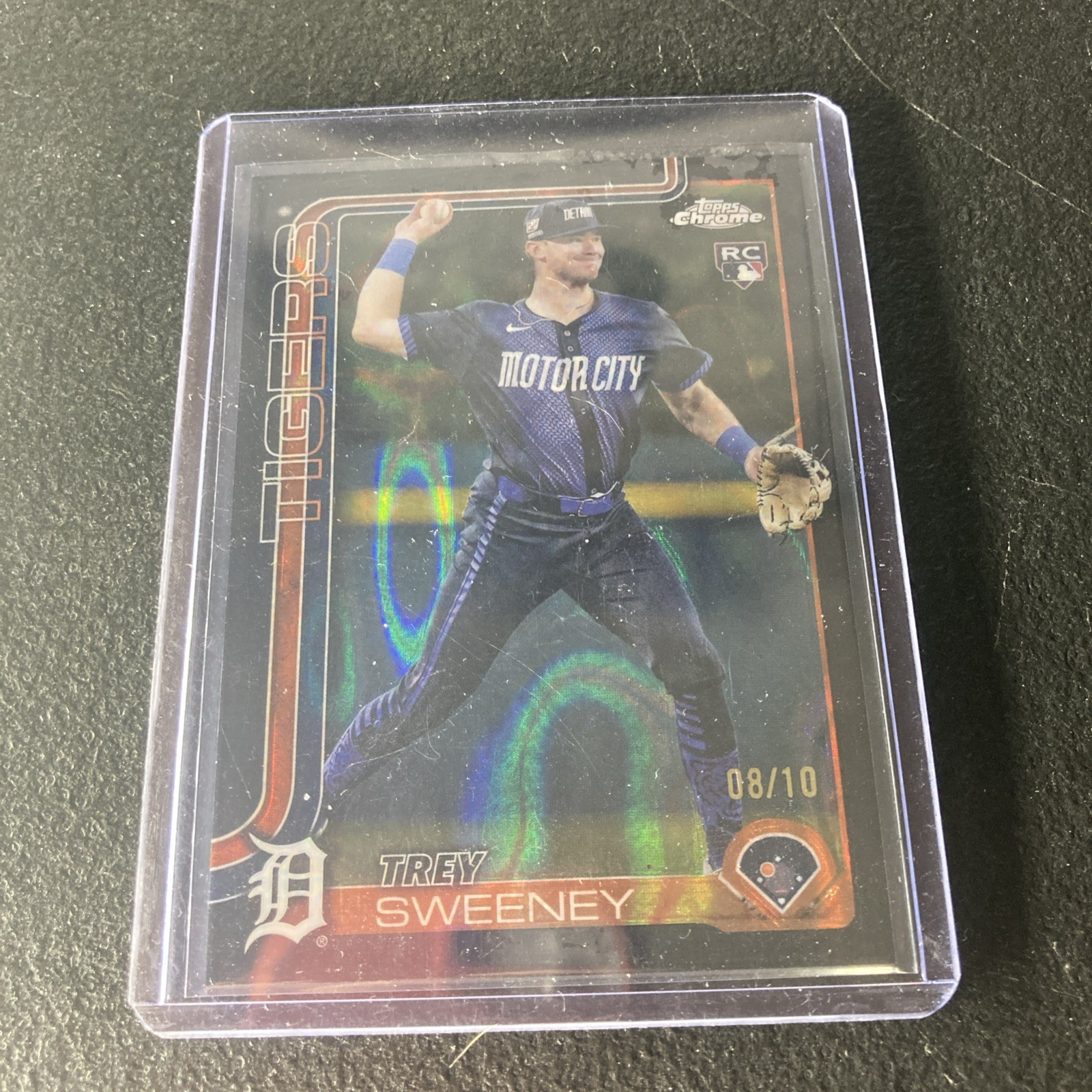 2025 Topps Chrome - Trey Sweeney #6 RayWave Refractor (RC) Black /10