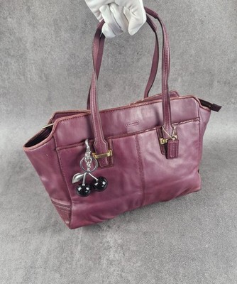 Coach Taylor Alexis Carryall Tote Bag Leder Bordeaux Weinrot Shopper Handtasche 