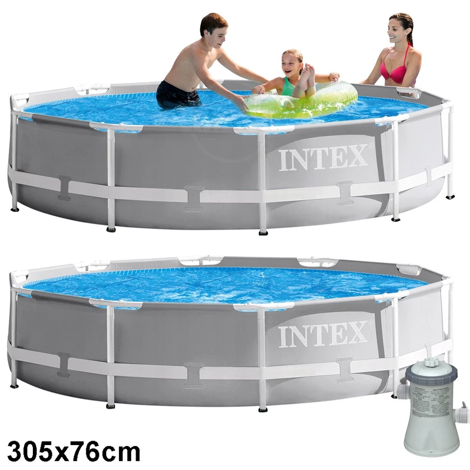 INTEX Prism Frame Swimming Pool auch mit Pumpe Schwimmbecken Stahlrohrbecken - Bild 3 von 4