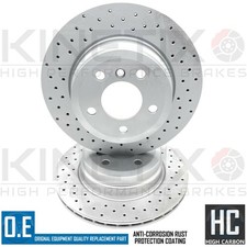 FÜR BMW X5 3.0 si M SPORT E70 QUER GELOCHTE PERFORMANCE BREMSSCHEIBEN HINTEN 320mm