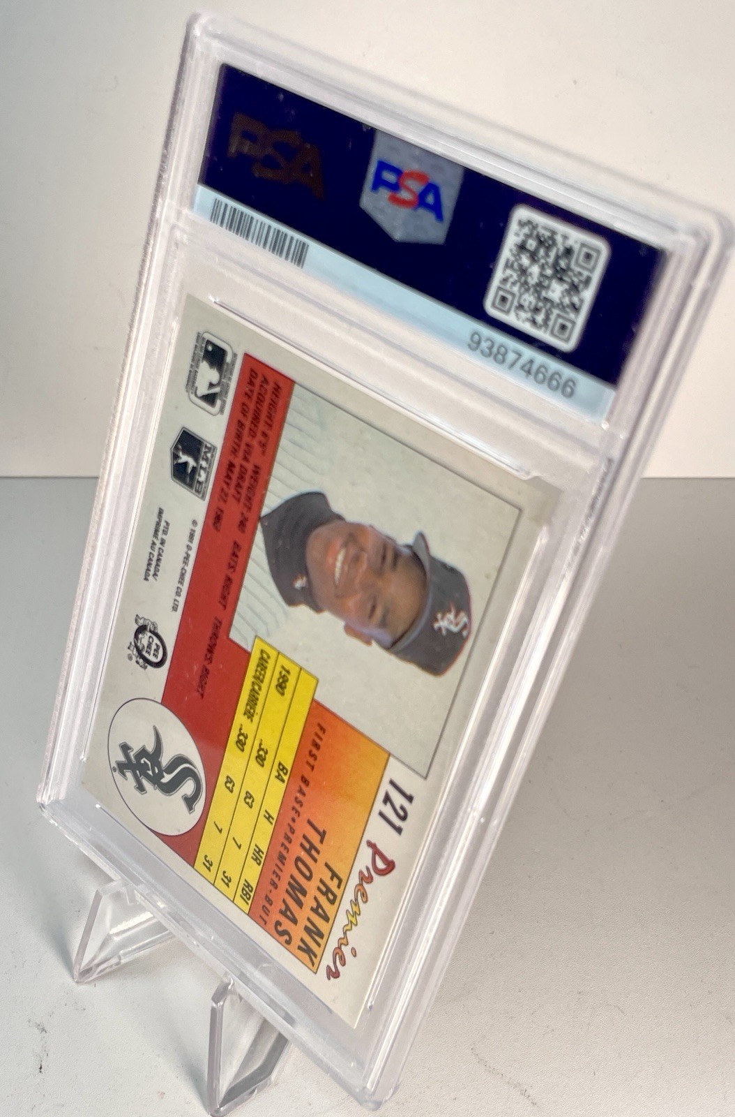 1991 O-PEE-CHEE PREMIERE #121 FRANK THOMAS (HOF) - PSA 8 NM-MT!!! view 5