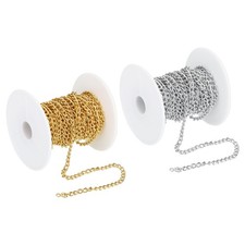 33Ft Curb Chain, Twisted Cuban Link Chain with Spool 5 x 3.5 x 1mm