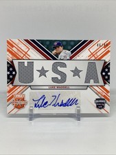 2019 Panini Extra Edition USA Material Orange Auto #'D/49 #USMS-LW Luke Waddell