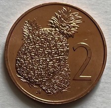 Cook Islands 2 cents 1973 - Pineapple Fruit - Uncirculated