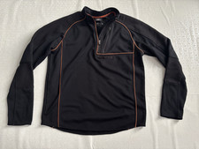 Harley Davidson Collared 1/4 Zip Waffle Fleece Tech Shirt Men M Pullover Black