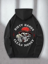 s Dirty Hands Clean Money Motivational Hoodie Plus Size Streetwear Sweatshirt Mo
