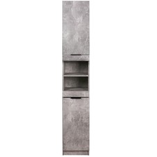 Mobile a Colonna Cemento Armadietto Salvaspazio Cuina Bagno Libreria 32x34x188cm