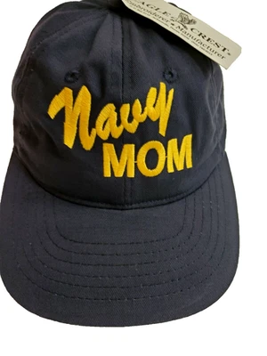 US NAVY MOM  Hat Baseball Cap Dark Navy Blue  Made in USA New with tag - Image 1 of 4