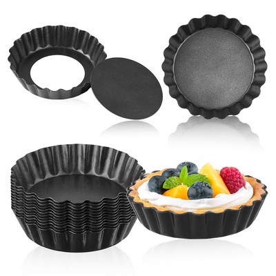 Egg Tart Molds 12pcs Mini Tart Pans Removable Bottom Pie Pans Mini Quiche Pan...