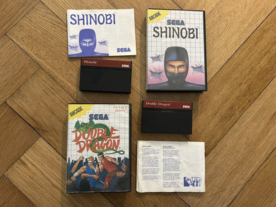 2 Sega Master System Spiele CIB - Shinobi und Double Dragon, + Hülle + Anleitung