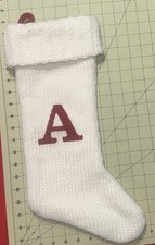 Target  A  Letter Knit Monogram WHITE Christmas Initial 20  Stocking Wondershop