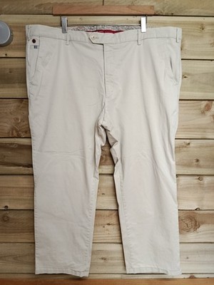 Meyer Roma Chino Trousers Zip Fly Mens W46 L27 Beige Comfort Stretch Smart Gent 