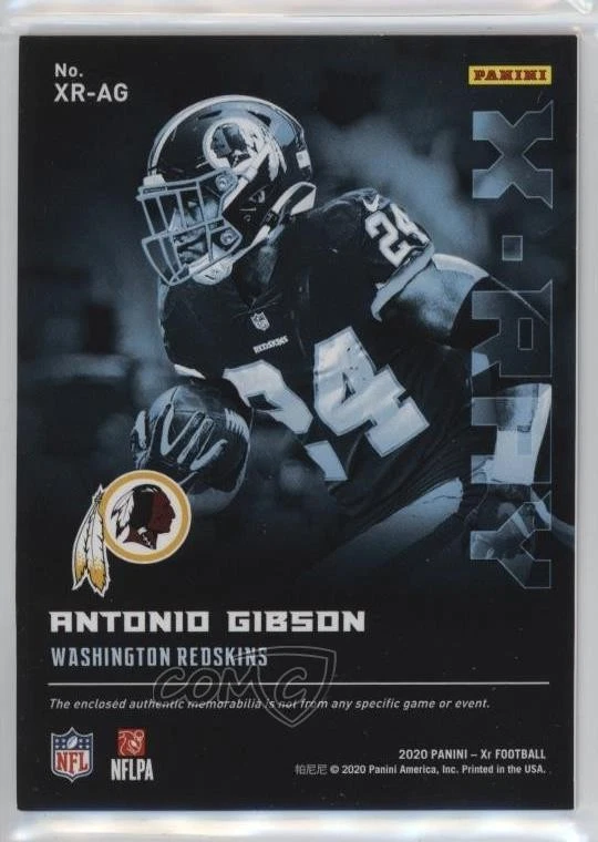 2020 Panini XR X-Ray Swatches Blue /49 Antonio Gibson #XR-AG Rookie RC - Image 2 of 2