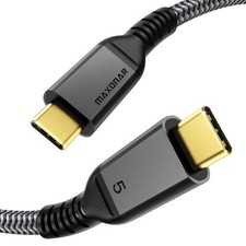 4FT Thunderbolt 5 Cable 80Gbps 240W Charging Dual 8K Display Braided Wire Cord