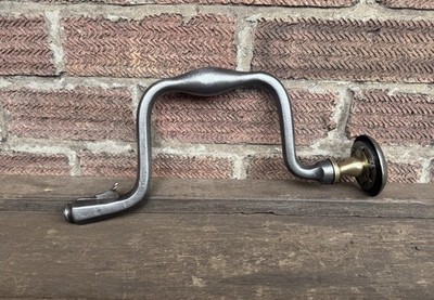 Antique Early Scottish Pattern Hand Brace Hand Drill Wood Auger Vintage Old Tool