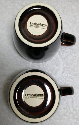 Set Of 2 Crate & Barrel Mahogany Tea Coffee Mugs - Picture 6 of 6