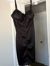 Little Black Dress: Satin Bustier Bodycon for Date Night/Cocktail