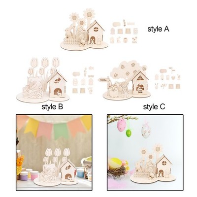3D Holz Puzzle Modellbausätze kreative Handarbeit Basteln Ostereier für Weihnachten