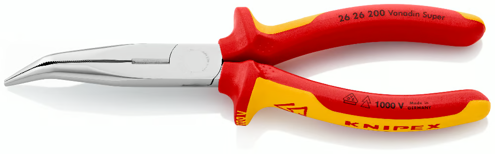 Knipex Snipe Nose Side Cutting Pliers, 1000v Insulated VDE 200mm - 26 26 200