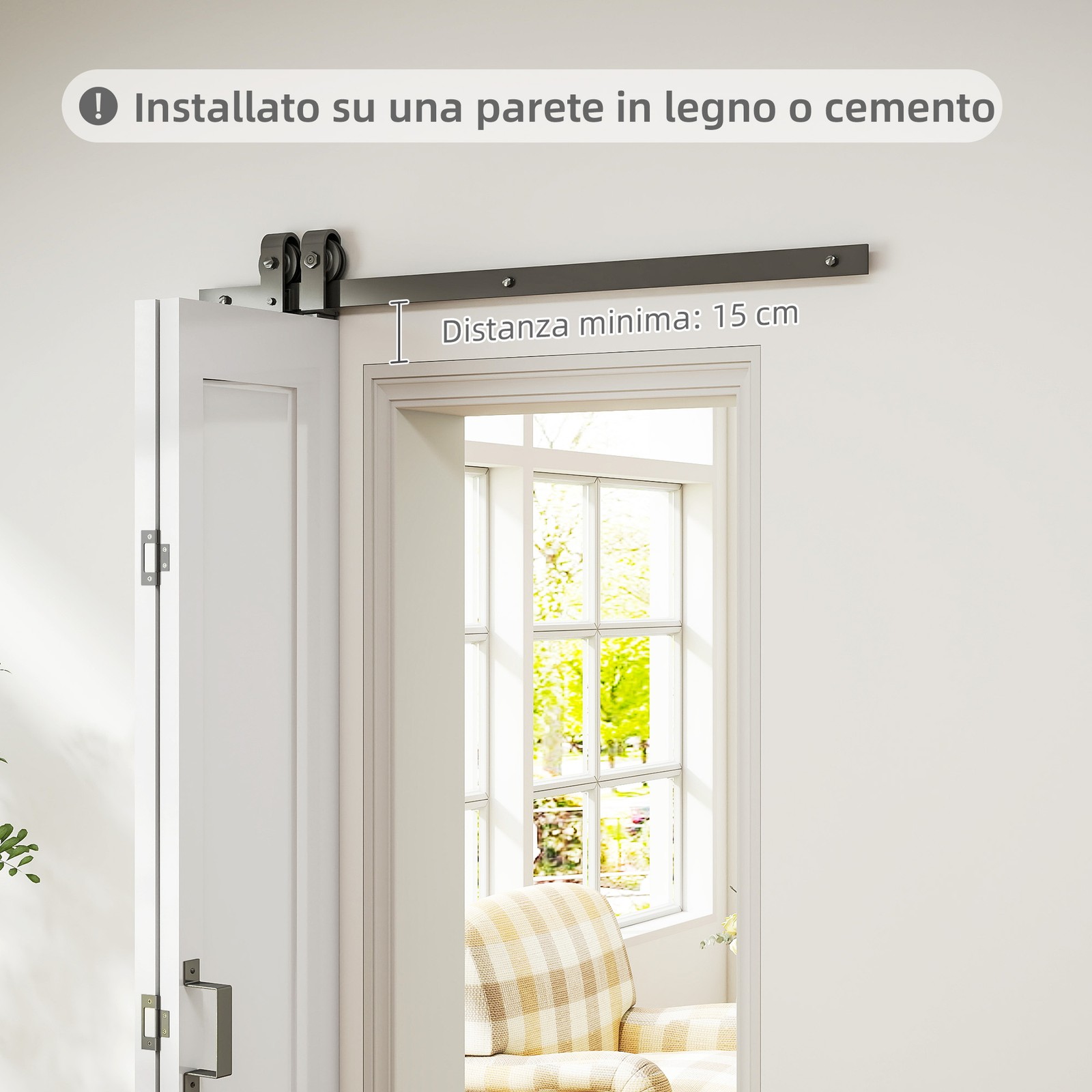 HOMCOM Porta a Libro Pieghevole con Superficie Verniciabile 70x210 cm Bianco foto 6