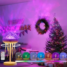 Jellyfish Lamps Projector RGB Night Lights with 7 Color Portable Bright Table...