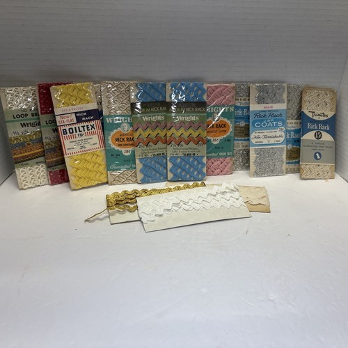 Vintage Wrights Zackenlitze verschiedene Farben 13 Stück Neu