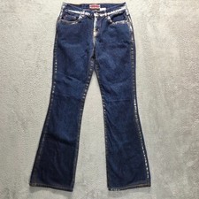 Vintage Z Cavaricci Jeans Womens 5 Bootcut Dark Wash Embellished Painted Denim