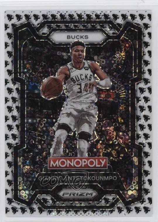 2023-24 Panini Prizm Monopoly Man Black & White Giannis Antetokounmpo #49 1u6