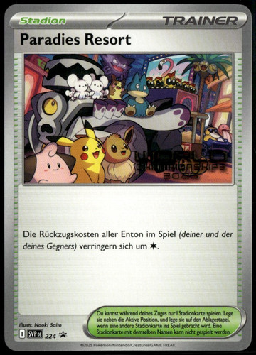 Paradise Resort 2025 World Championships GERMAN Promo SVP 224 LP+ Pokemon Card