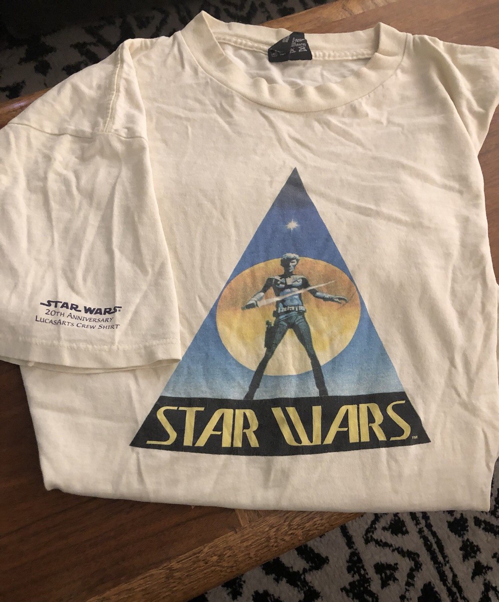 Star Wars LucasArts crew 20th Anniversary XL vintage T Shirt. 1996