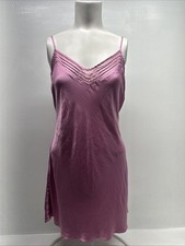 Victorias Secret Pure Silk Slip Dress Babydoll Sleeveless Satin Pink Size Medium
