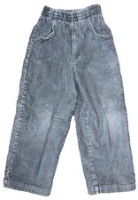 KRU Boys Size 5 Pants Corduroy Elastic Waist Gray Pockets Straight Leg EUC  