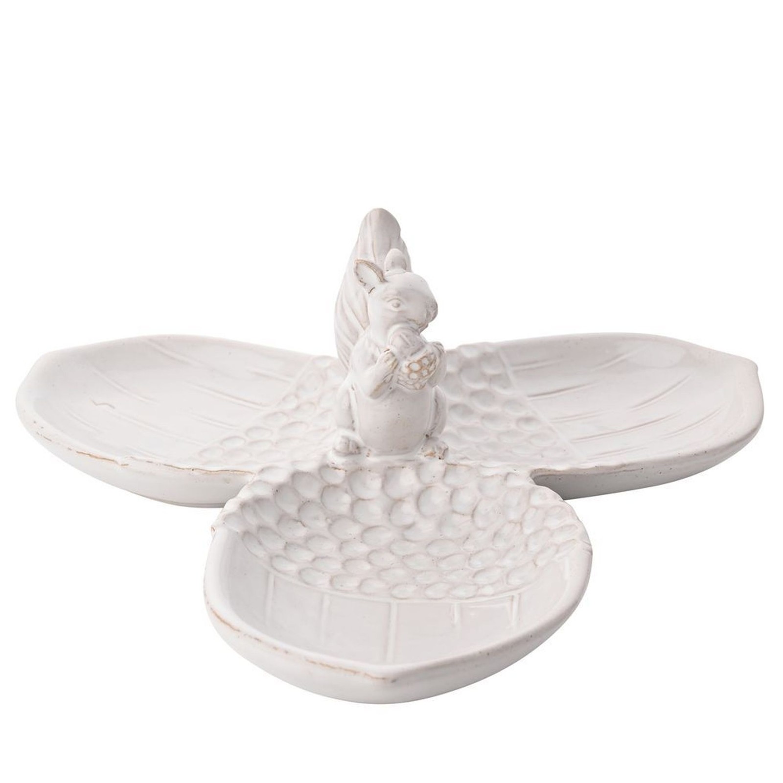 Country Living Ceramic Acorn & Squirrel Triple Dish Serving Plate