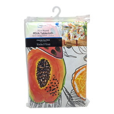 Mainstays 70" Round PEVA Tablecloth Fruit Tropical Watermelon Papaya Starfruit
